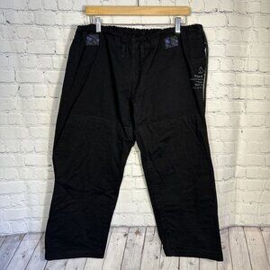 93 Brand Jiu Jitsu Gi Black Training Pants  A2H Drawstring Cotton MMA Fighting